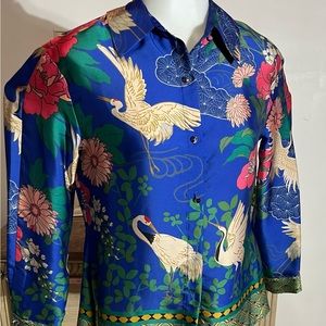 Women’s Zara Blouse -Multicolor, plastic, crystal buttons European medium